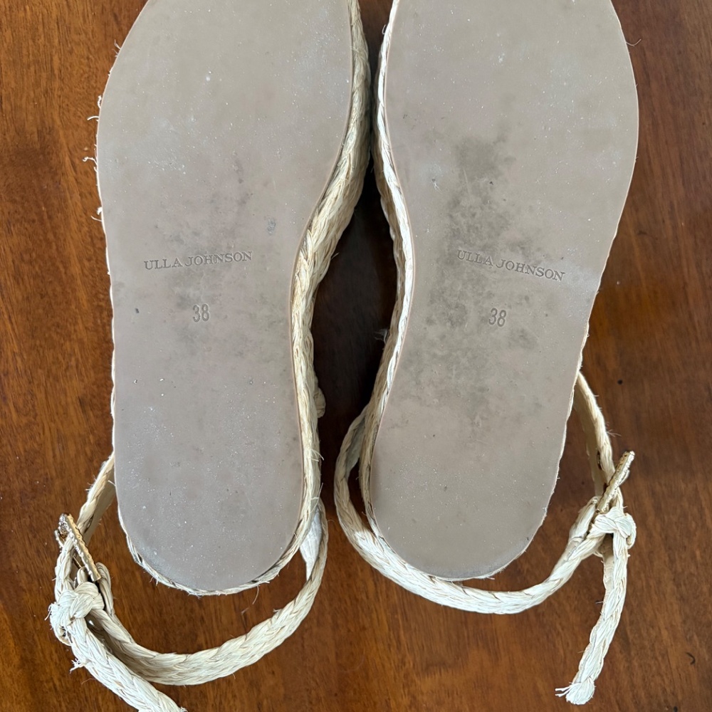 Ulla Johnson Gemma Raffia Ankle-Strap Flatform Sa… - image 4